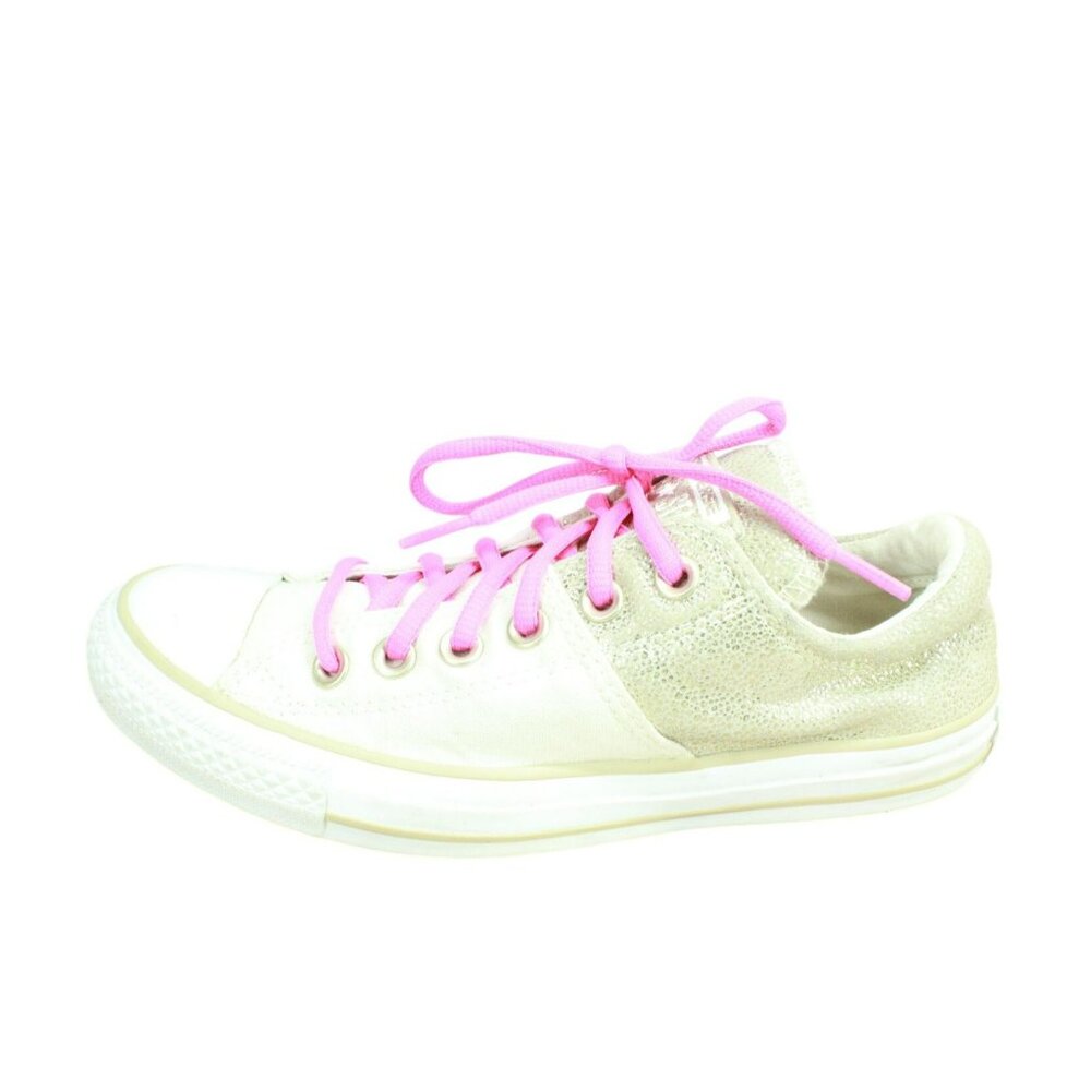 Converse All Star Madison Cream Canvas Gold Metallic Sneaker Shoes Size 8